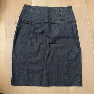 ANTHROPOLOGIE Idra Denim Pencil Skirt with button details